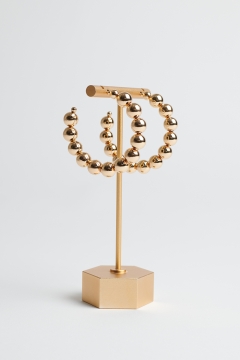 Earring Gold Ball Hoop